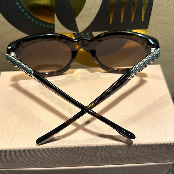 David Yurman Tortoise Brown with Sterling Silver Sunglasses - Picture 4 of 5